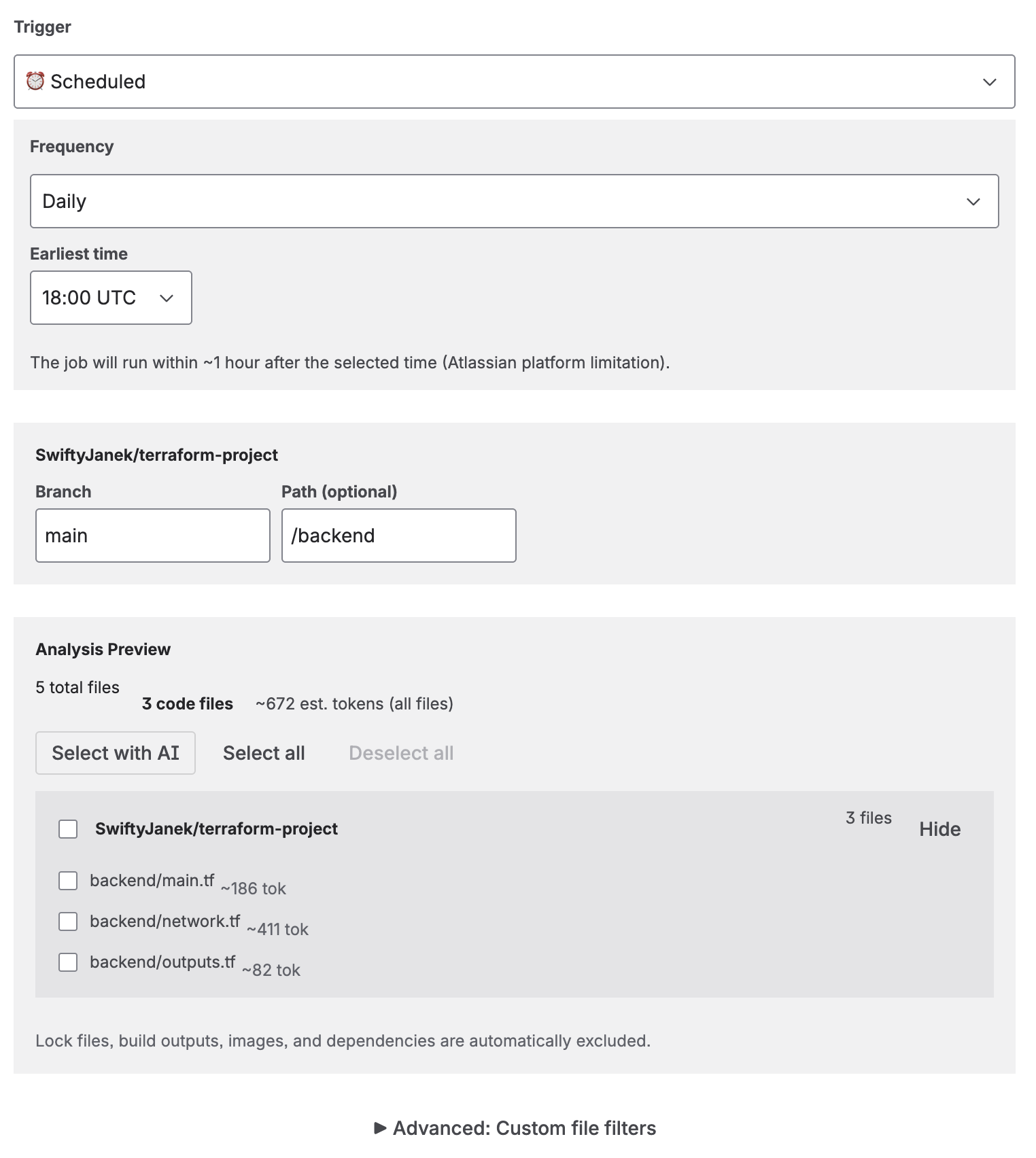 Create Job — Configuration