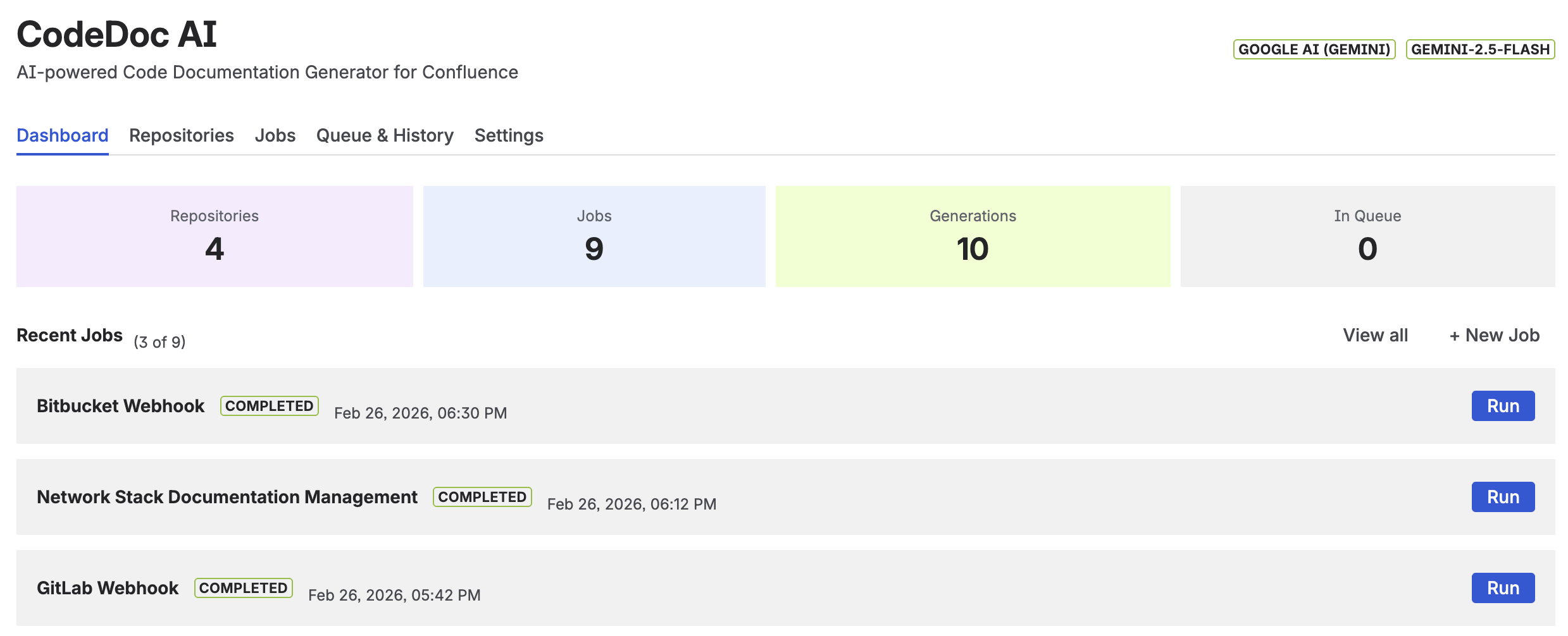 CodeDoc AI Dashboard