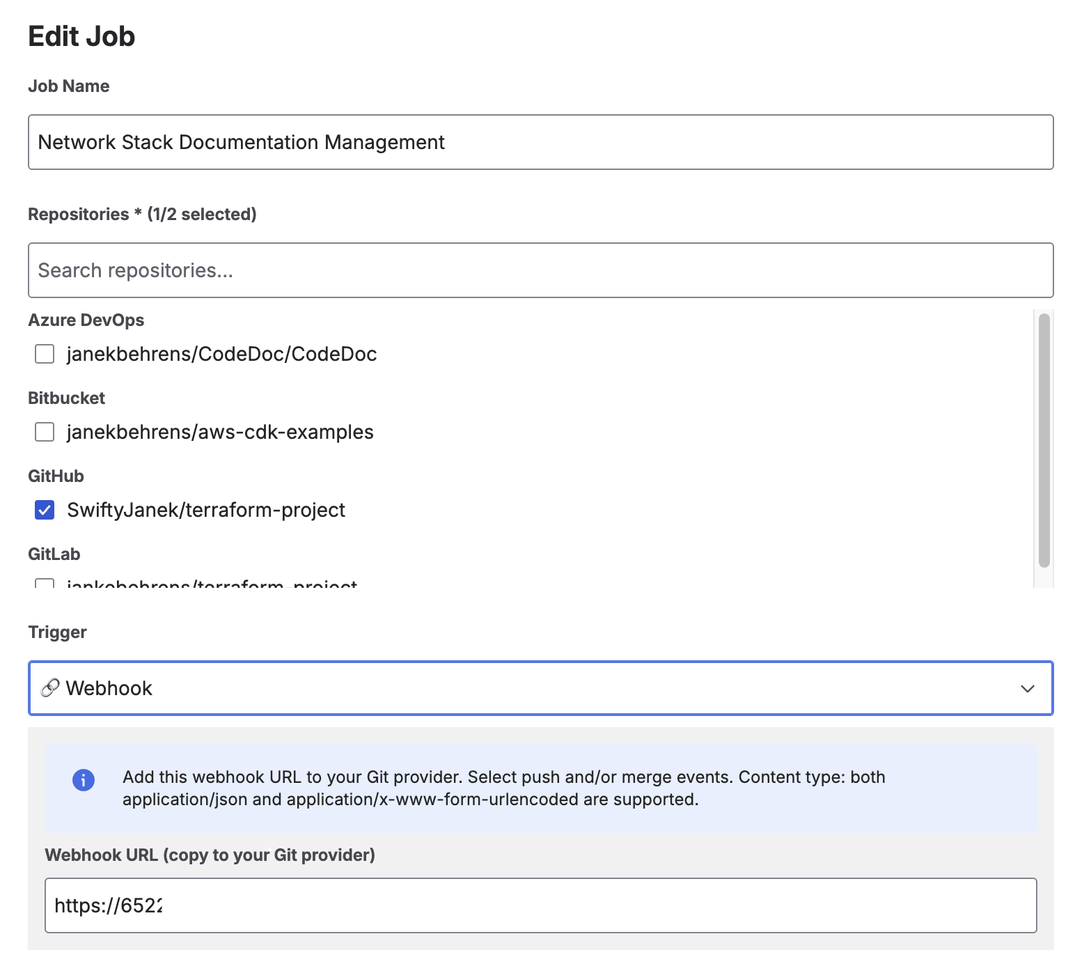 Webhook Trigger Configuration