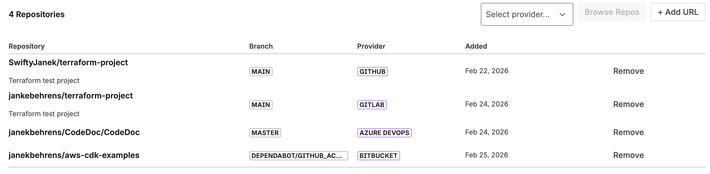 Repository Selection