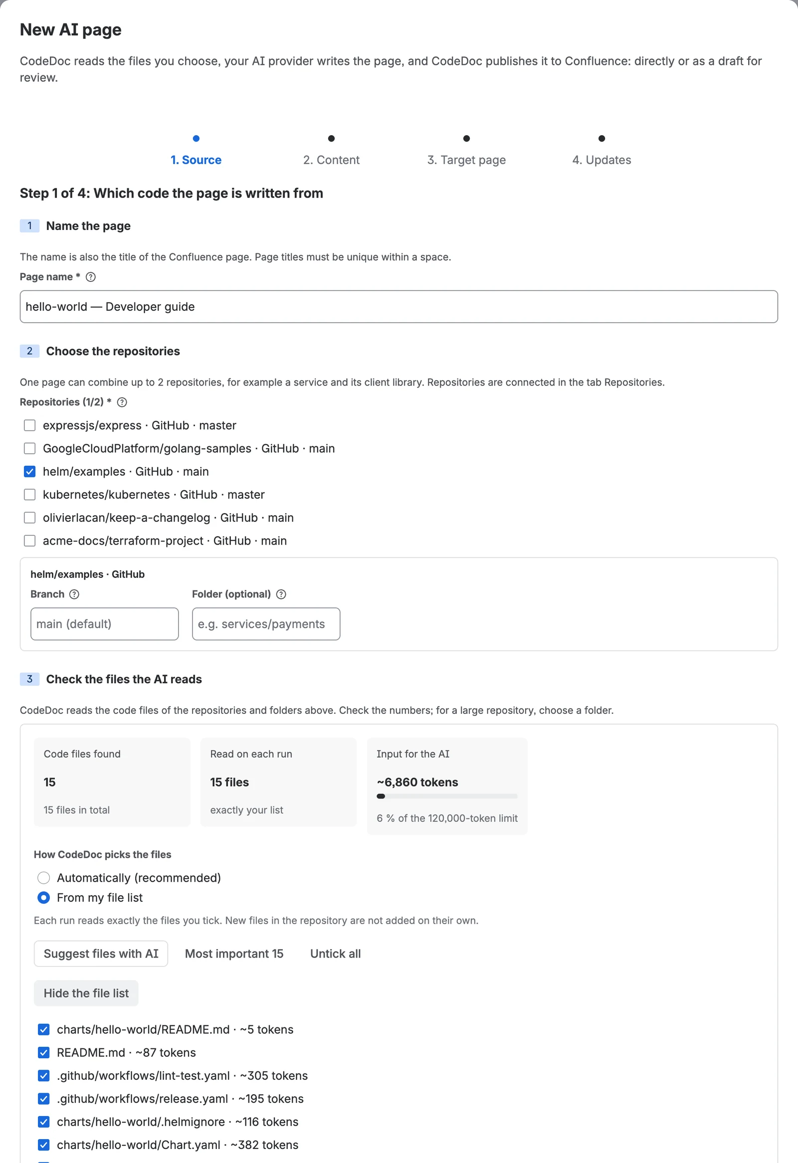 Schritt Source: KI-Dateiauswahl mit Zahlen und Auswahl zwischen Automatik und fester Liste